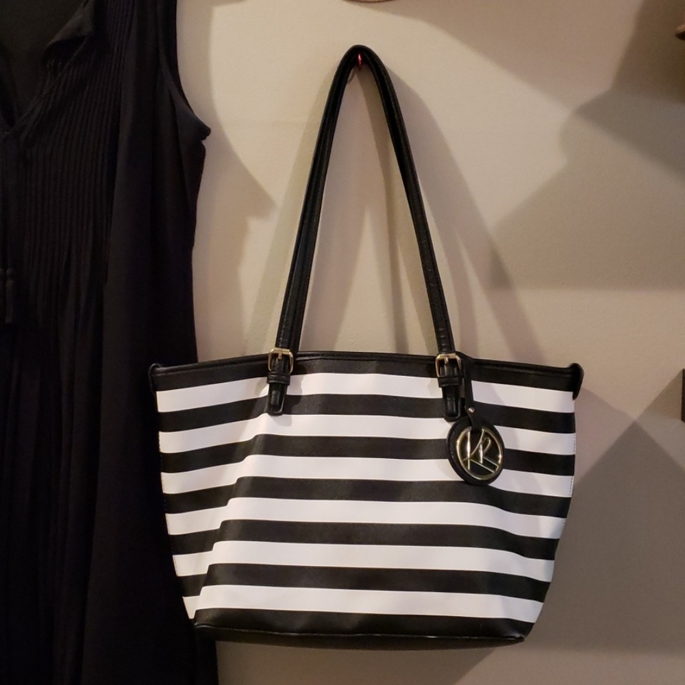 Kim Rodgers Black and White Striped Purse